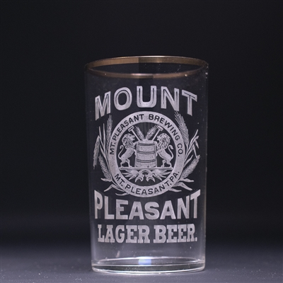 Mount Pleasant Lager Pre-Prohibition Etched Drinking Glass 