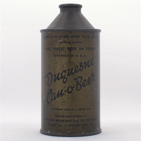 Duquesne Can-o-Beer Olive Drab Cone Top  159-26