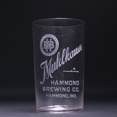 Muhlhauser Beer Pre-Prohibition Etched Drinking Glass 