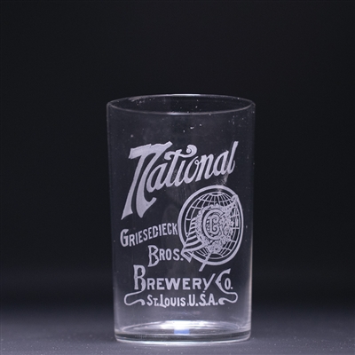 National Griesedieck Bros Pre-Prohibition Etched Drinking Glass 