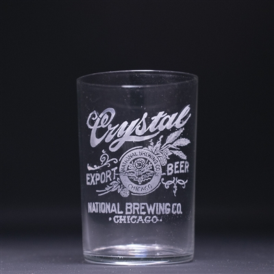 Crystal Beer Pre-Prohibition Etched Drinking Glass 