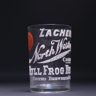Northwestern Bull Frog Beer  Pre-Prohibition Etched Glass 