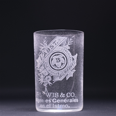 Pabst Spanish Pre-Prohibition Etched Drinking Glass 