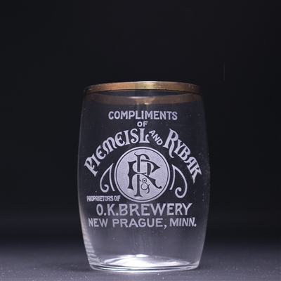 OK Brewery Pre-Prohibition Etched Drinking Glass 