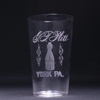 G T Plitt Pre-Prohibition Etched Drinking Glass 