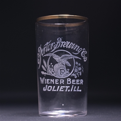 Porters Weiner Beer Pre-Prohibition Etched Drinking Glass 