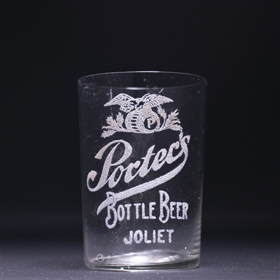 Porters Beer Pre-Prohibition Etched Drinking Glass 