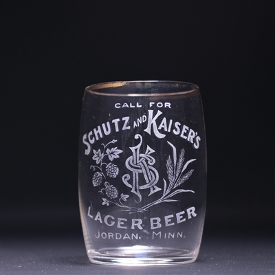 Schutz and Kaiser Pre-Prohibition Etched Drinking Glass 