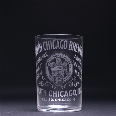 South Chicago Brewery Pre-Prohibition Etched Glass 
