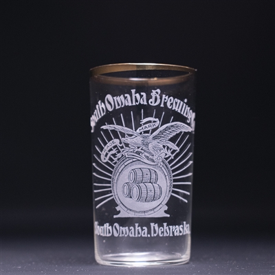 South Omaha Brewing Pre-Prohibition Etched Drinking Glass 