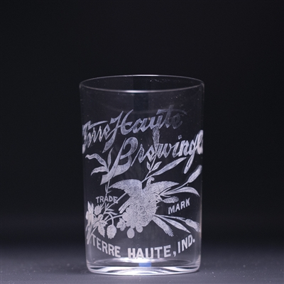 Terre Haute Brewing Pre-Prohibition Etched Drinking Glass 