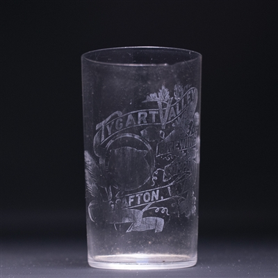 Tygart Valley Pre-Prohibition Etched Drinking Glass 