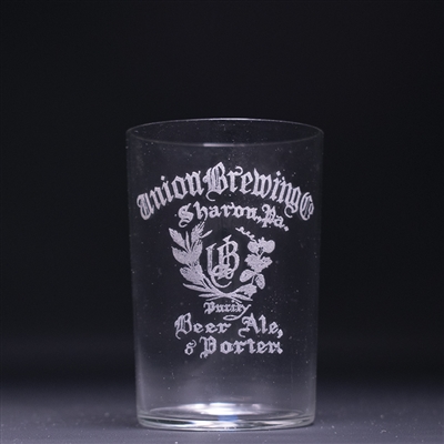 Union Brewing Pre-Prohibition Etched Drinking Glass 