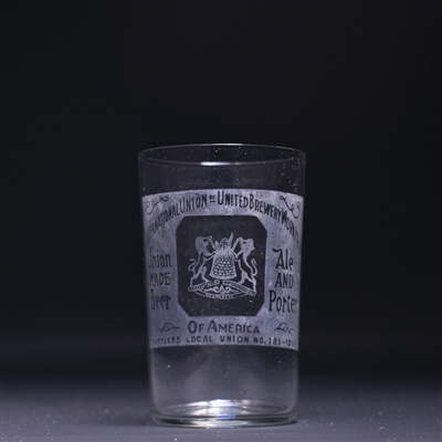 United Brewery Workmen Pre-Prohibition Etched Glass 
