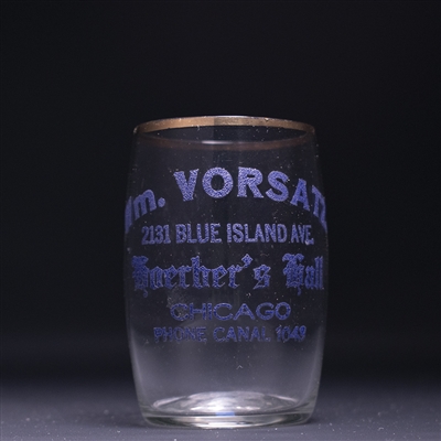 Wm Vorsatz Pre-Prohibition Etched Drinking Glass 