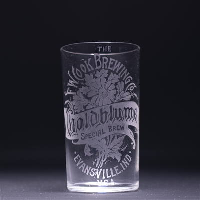 Goldblume Beer Pre-Prohibition Etched Drinking Glass 