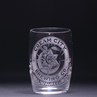 Cream City Pre-Prohibition Etched Drinking Glass 