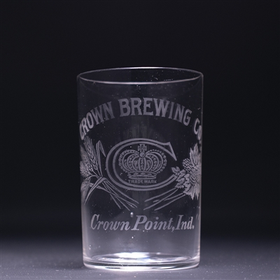 Crown Brewing Pre-Prohibition Etched Drinking Glass 