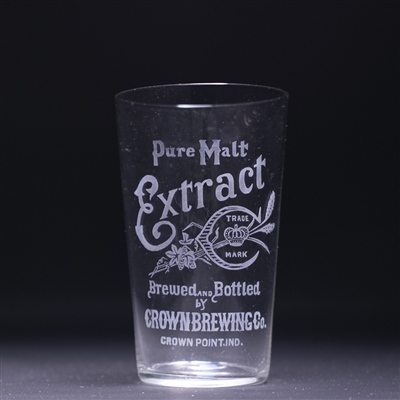 Pure Malt Extract Pre-Prohibition Etched Drinking Glass 