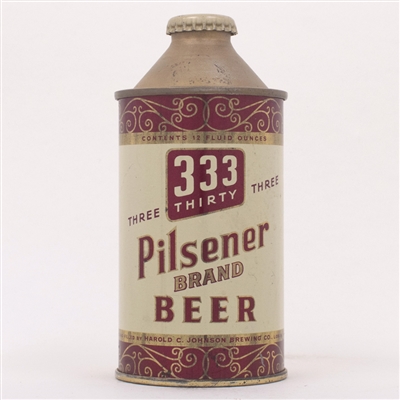 333 Pilsener Brand Beer Cone Top 186-32