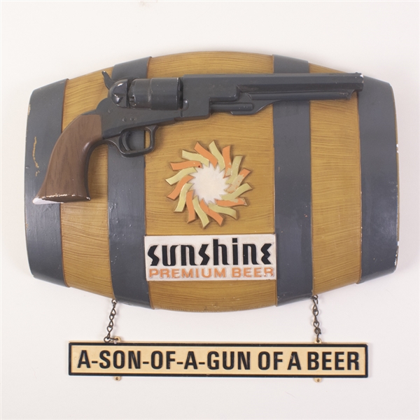 Sunshine Beer Chalkware-Plaster Back Bar Sign