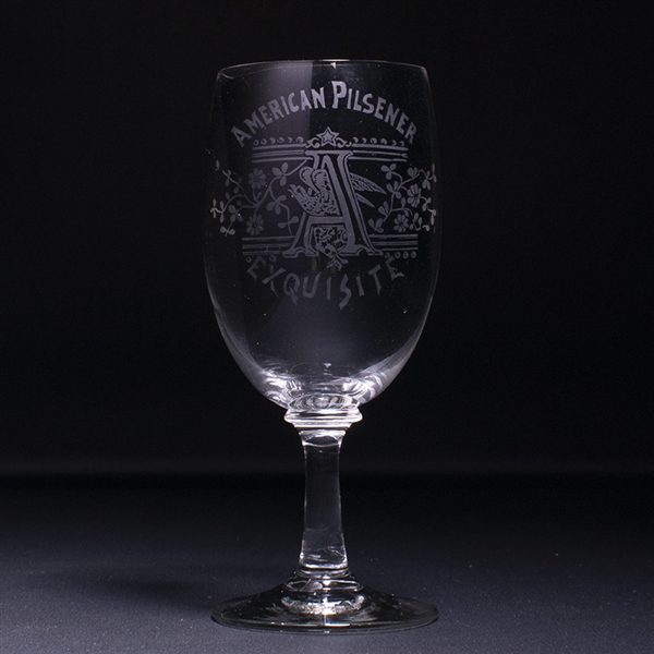 American Pilsener Pre-Prohibition Etched Stem Glass