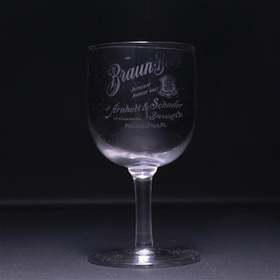 Braun Beer Pre-Prohibition Etched Stem Glass