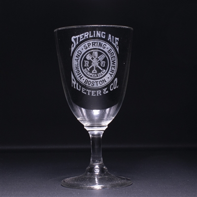 Reuter Highland Spring Pre-Prohibition Etched Stem Glass
