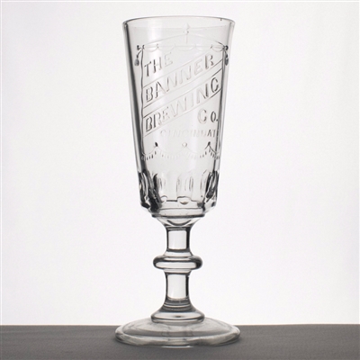 Banner Brewing Pre-Prohibition Embossed Stem Glass