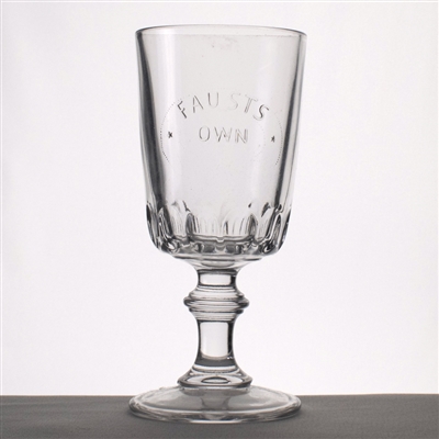 Fausts Own Pre-Prohibition  Embossed Stem Glass