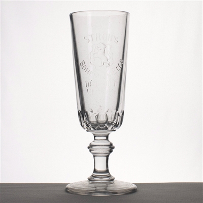 Strohs Pre-Prohibition Embossed Stem Glass