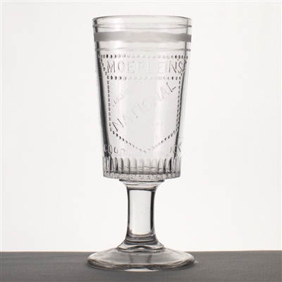 Moerliens National Pre-Prohibition  Embossed Stem Glass