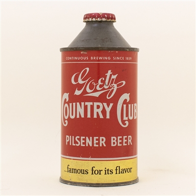 Goetz Country Club Beer Metallic Gold Cone Top Can