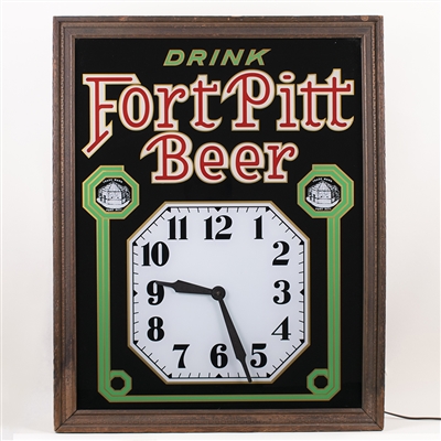 Fort Pitt Beer RPG Lighted Sign Clock