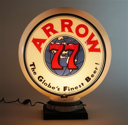 Arrow 77 Gillco Glass Globe Lighted Advertising Sign