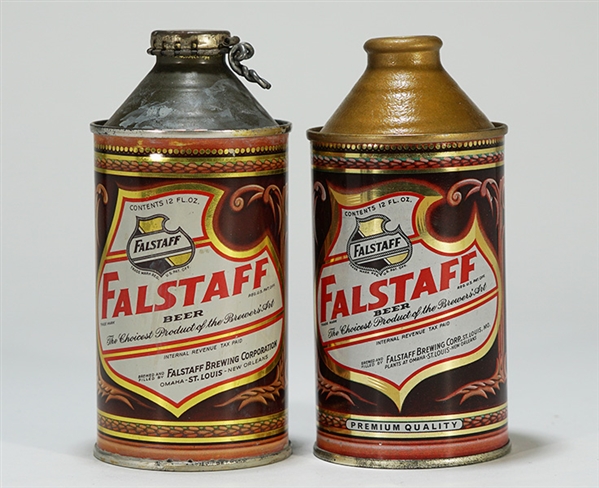 Lot Detail - Falstaff Cone Top Beer Cans 161-25/28