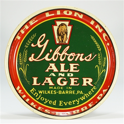 Gibbons Ale Lager Lion Beer Tray