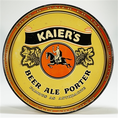 Kaiers Beer Ale Porter Tin Advertising Tray