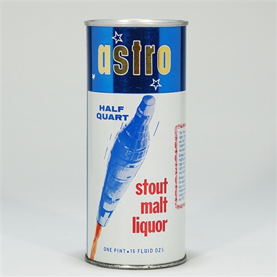 Astro Stout Malt Liquor 16 oz Half Quart Flat 224-15