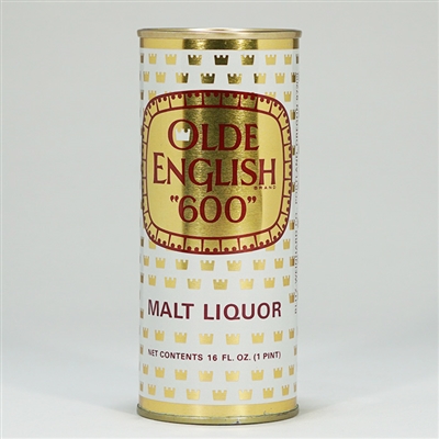 Olde English 600 Malt Liquor 16 oz Pint Half Quart Tab 159-30