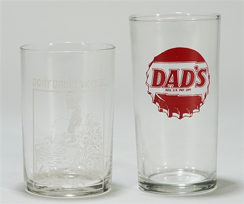 Dads Root Beer Pee in Water Etched Glasses