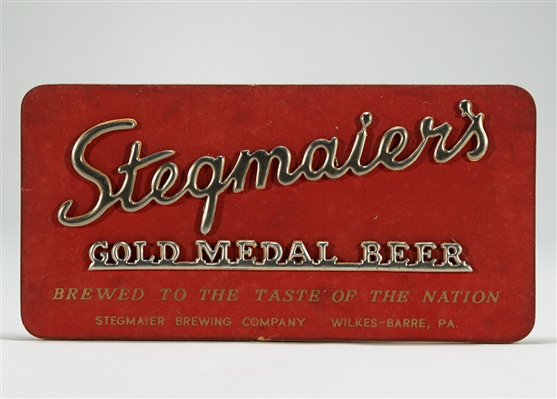 Stegmaiers Gold Medal Beer Felt 3D Sign 