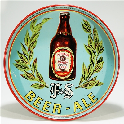 F and S Beer Ale Steinie Bottle Leaves Tray 