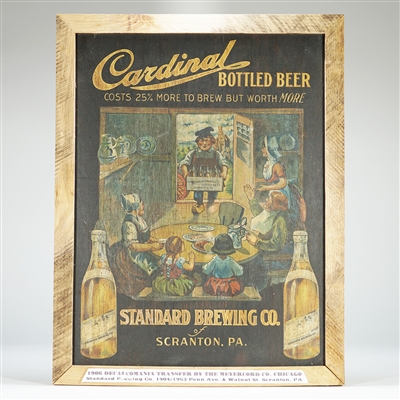 Cardinal Bottled Beer Meyercord Sign
