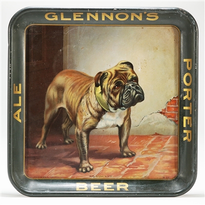 Glennons Ale Beer Porter Bulldog Tray