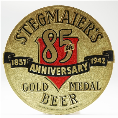 Stegmaiers 85th Anniversary Gold Medal Beer Sign