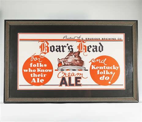 Boars Head Cream Ale Sign Krueger Brewing
