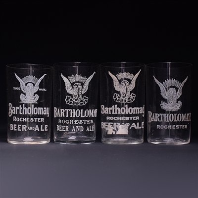 Bartholomay Etched Glass Set of 4