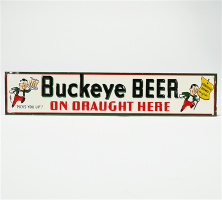 Buckeye Beer On Draught Tin Sign 