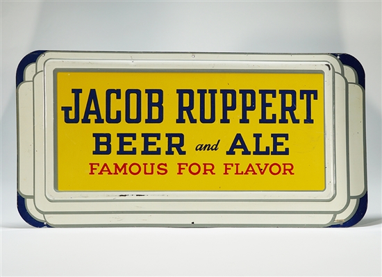 Jacob Ruppert Beer Ale Embossed Steel Sign 